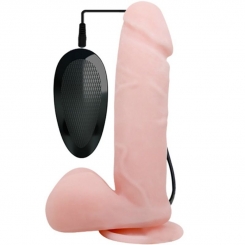 King cock - 17.78 cm värisevä cock kiveksillä flesh