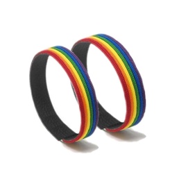 Pride - Lgbt Flag  Musta Nahka Bracelet