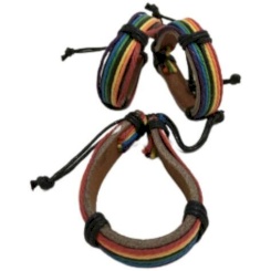 Pride - Lgbt Flag  Ruskea Nahka Bracelet