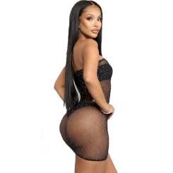 Queen lingerie - net body dress with diamonds s/l 1