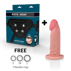 Rockarmy - valjaat + dual density tiger realistinen dildo 14 cm -o- 4.46 cm 1