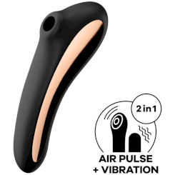 Satisfyer - dual kiss air pulse vibraattori  musta 1