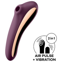 Satisfyer - dual kiss air pulse vibraattori  viininpunainen 1