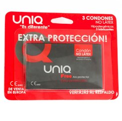 Uniq - pull latex free condoms with strips 3 units