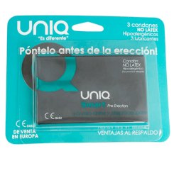 Uniq - pull latex free condoms with strips 3 units