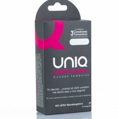 Uniq - lady condom latex free female condoms sukkanauhaliivillä 3 units