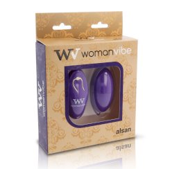 Womanvibe - alsan egg kaukosäädettävä  musta silikoni  purppura 1