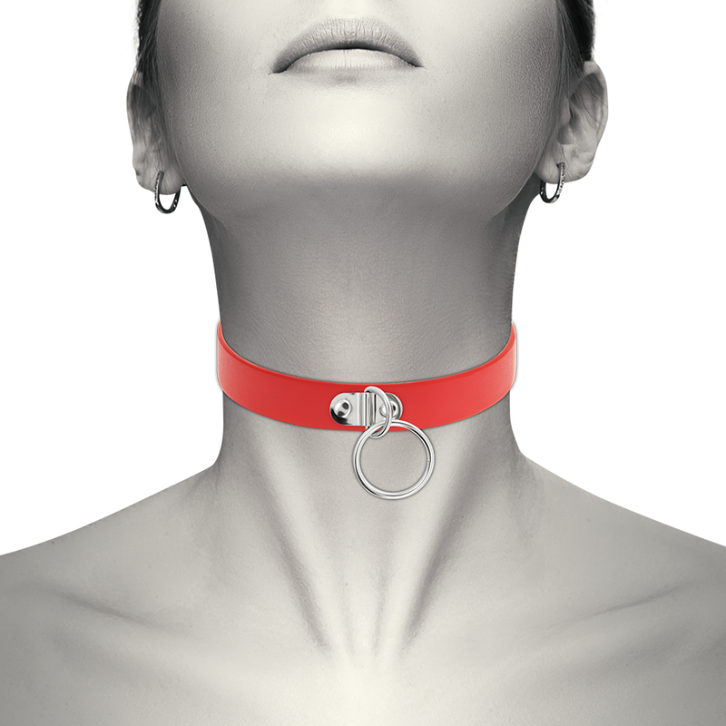 Coquette chic desire hand crafted choker fetish - red | Hekumania.com