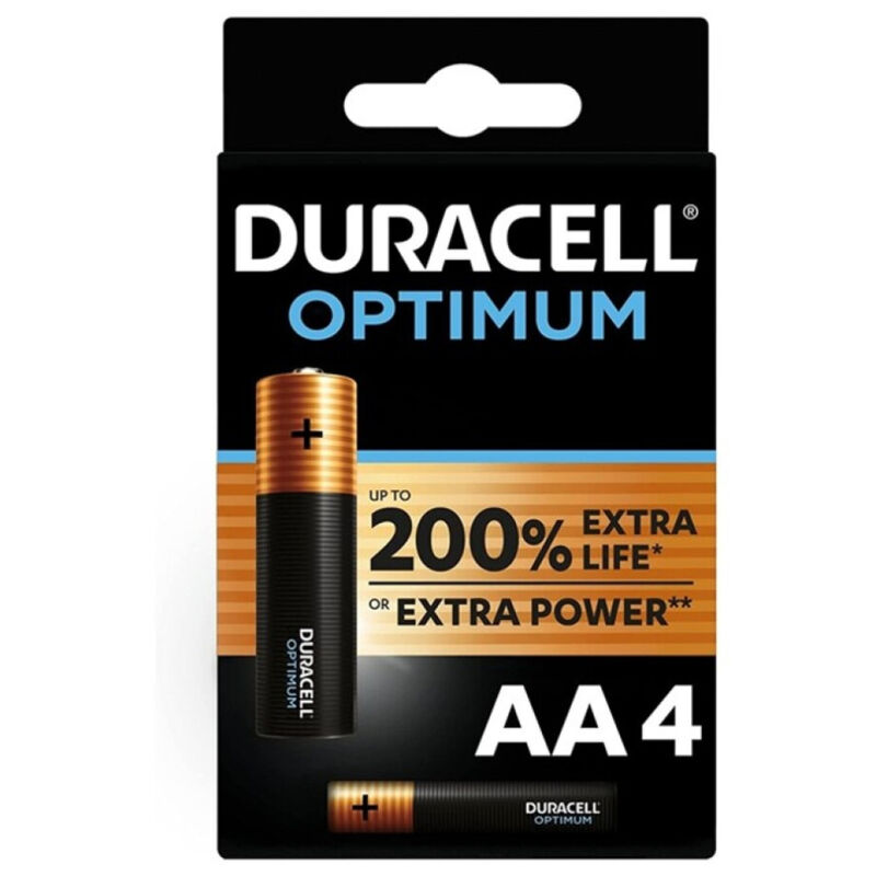 Duracell optimum 200 alkaline battery aa lr6 4 unit